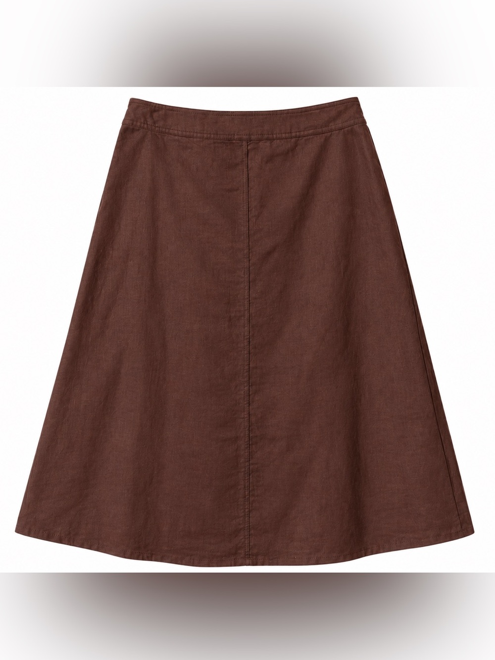 Ashley Stewart 2X Brown Linen Blend Pleated Midi Skirt Side Zip Plus Size - Picture 3 of 5